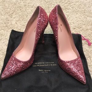 Kate Spade Pink Glitter Licorice Pumps Sz 8